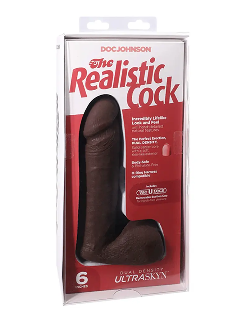 Фалоімітатор Doc Johnson The Realistic Cock 6 inch Black, ULTRASKYN - фото 3