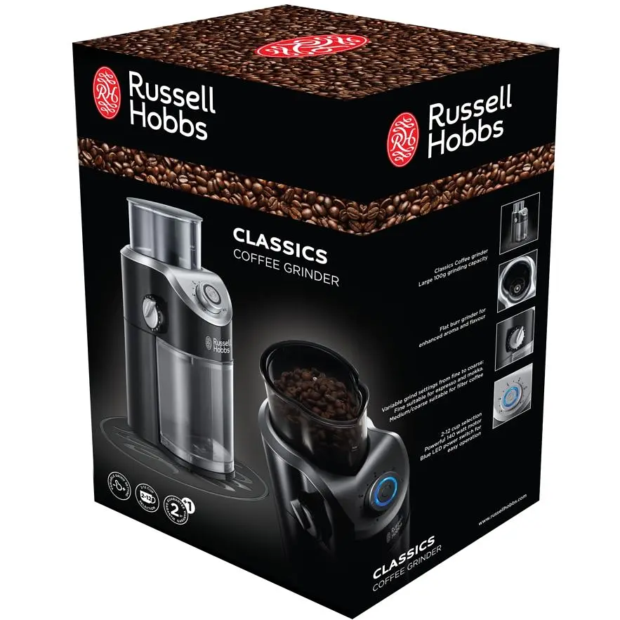 Кавомолка Russell Hobbs Classic жорнова 100 Вт чорна (23120-56) - фото 2