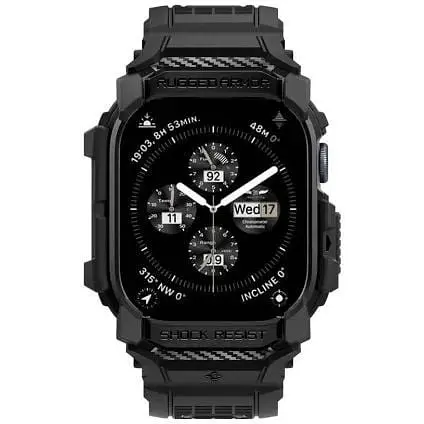 Протиударний чохол із ремінцем Spigen Rugged Armor Pro Matte Black для Apple Watch Series 10 (2024) 46мм (ACS08604) - фото 2