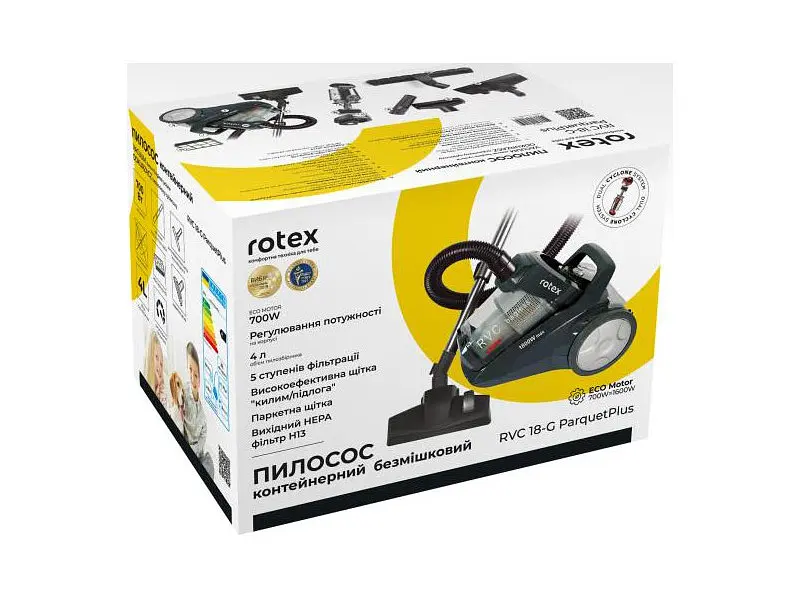Безмішковий пилосос Rotex ParquetPlus RVC18-G - фото 6