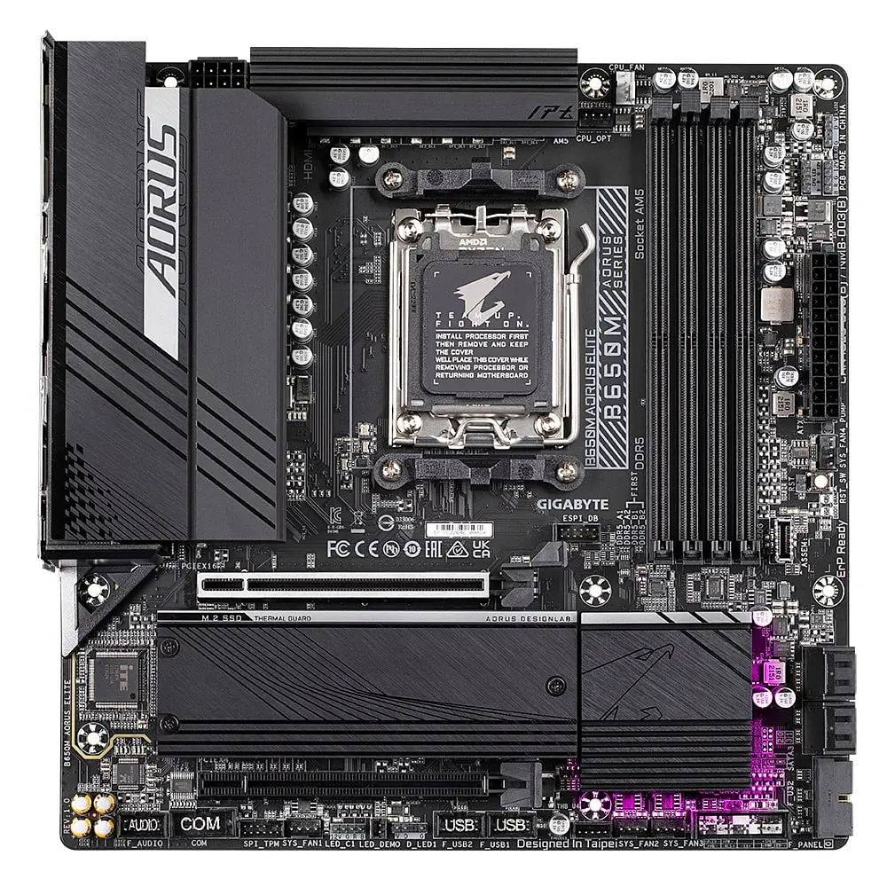 Gigabyte Материнська плата B650M AORUS ELITE sAM5 B650 4xDDR5 M.2 HDMI DP mATX