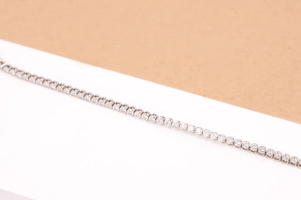 Браслет з білого золота з фіанітами 165, 8.7 BR-0009 - фото 4