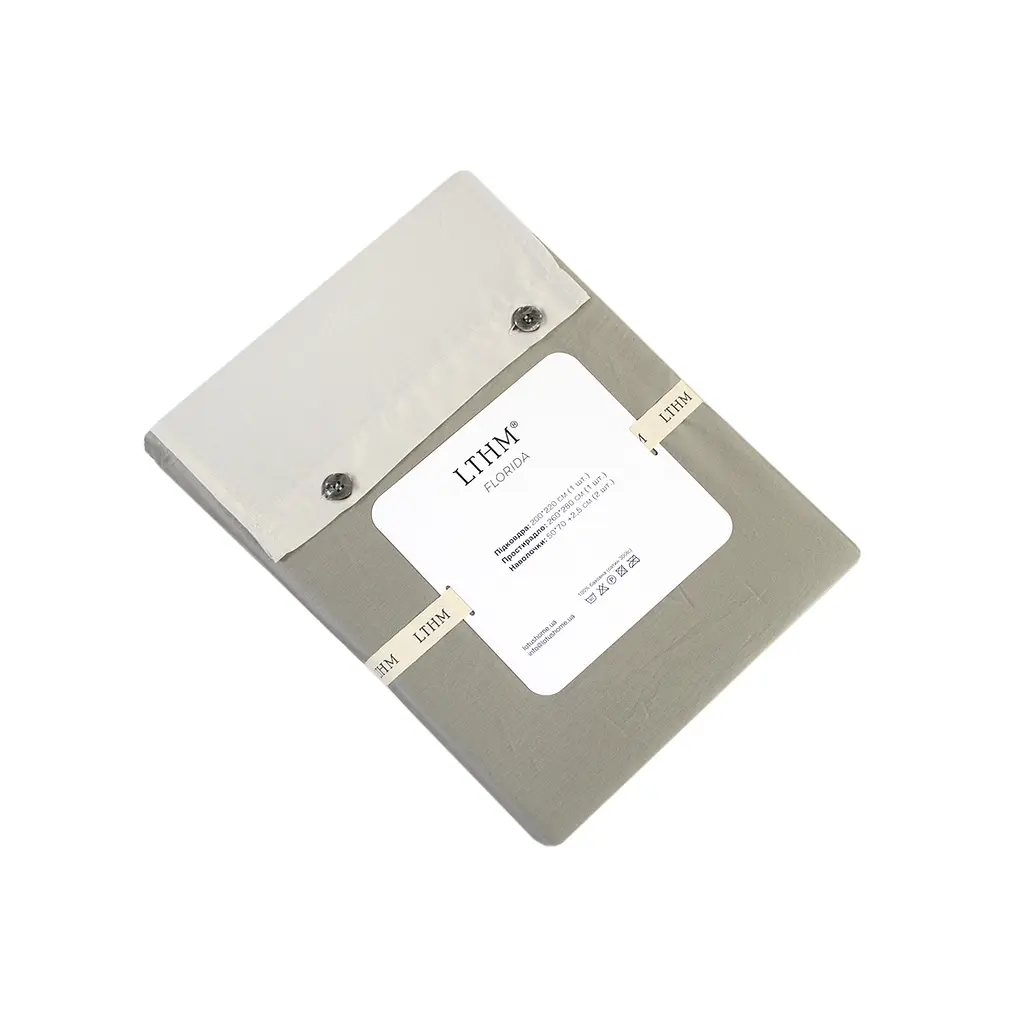 Постельное белье сатин premium 300ТС Lotus Home - Florida оливковый семейный - фото 7