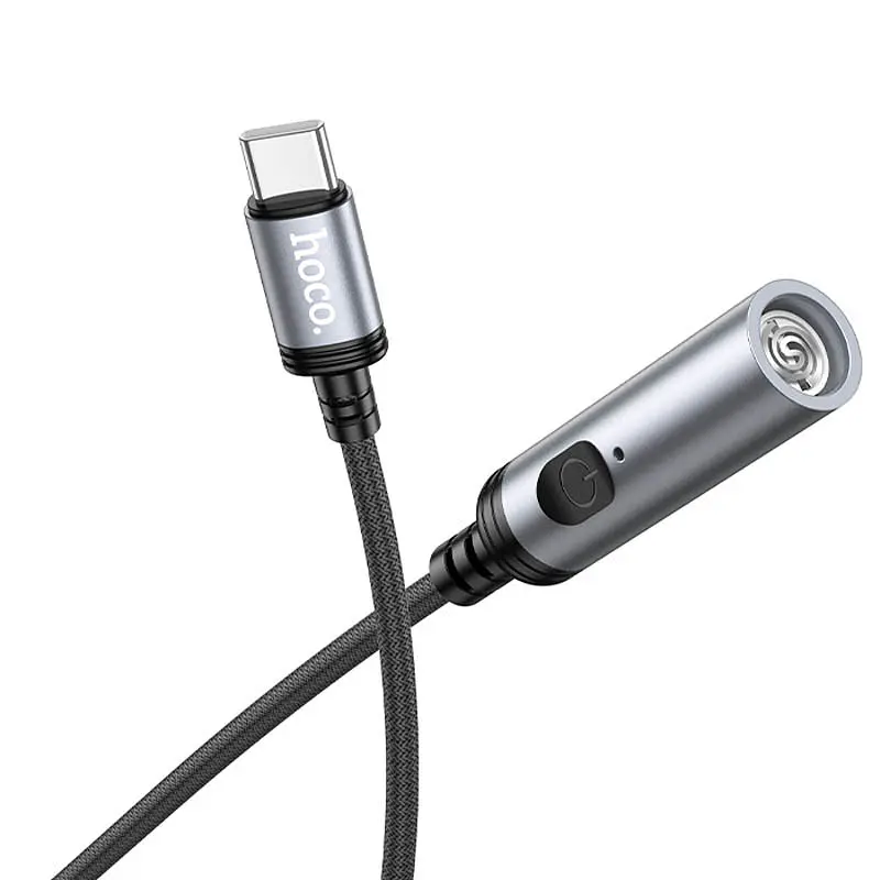 Портативный прикуриватель зажигалка Hoco UA30 Type-C Black - фото 3