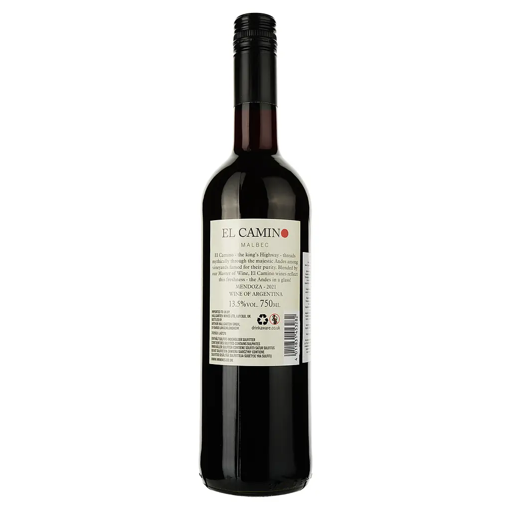 Вино El Camino Malbec красное сухое 0.75 л - фото 2