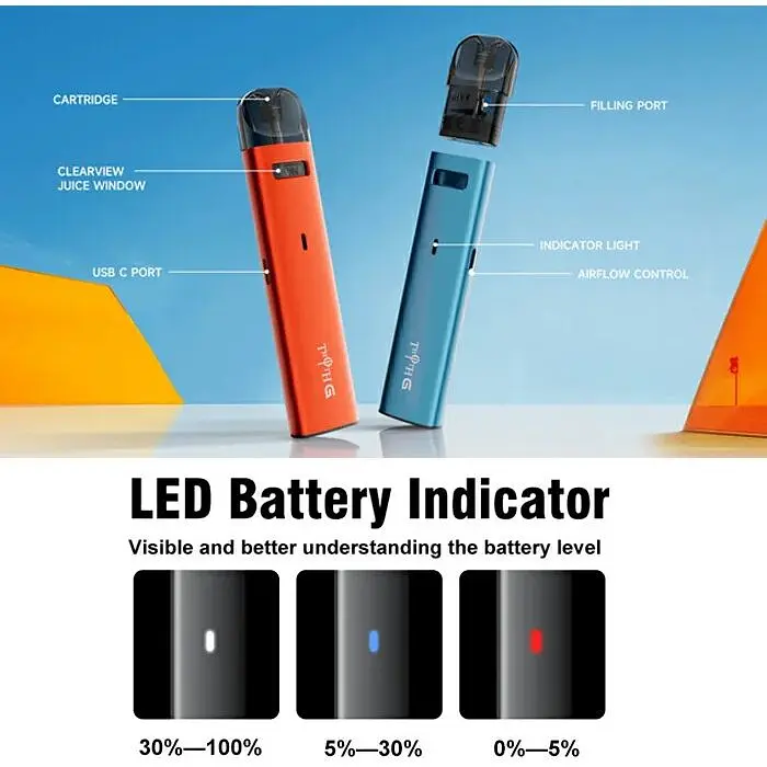 Под-система электронная сигарета Kumiho THOTH G Lite Pod 650mAh 2ml Kit Ocean Blue (18166) - фото 5