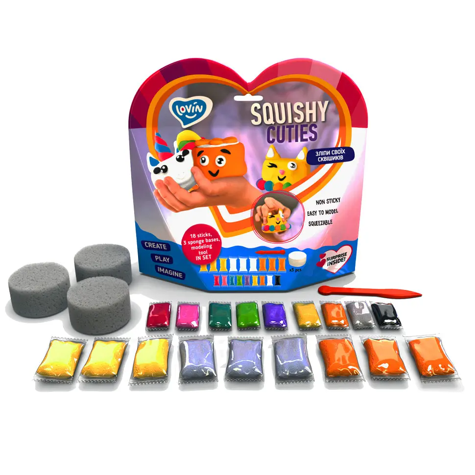 Набір для ліплення Lovin Squishy Cuties 70131 з повітряним пластиліном - фото 3