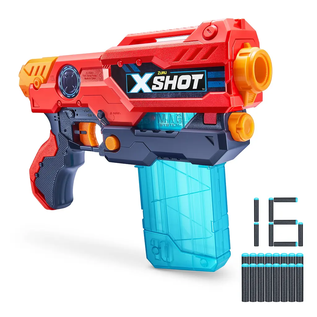 Швидкострільний бластер Zuru X-Shot Red Excel Hurricane, 16 набоїв (36440R) - фото 2