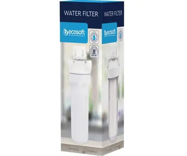 Ecosoft 10, Екософт, Фільтр магістральний високого тиску для холодної води, непрозорий, 5 мкм, 3/4 - фото 3