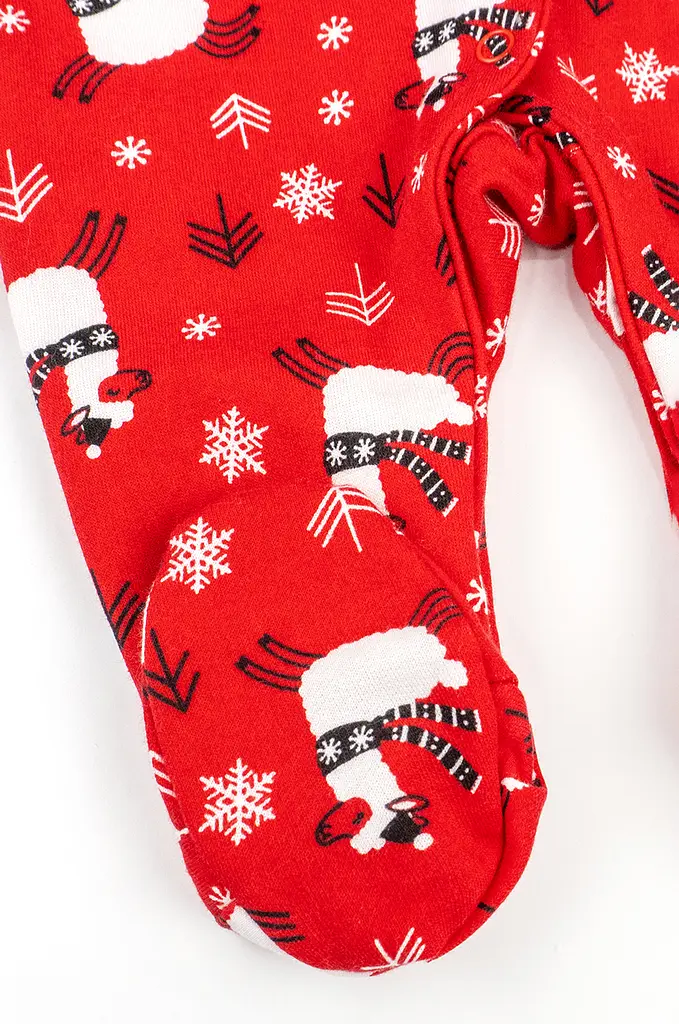 Святковий чоловічок з начосом для новонароджених Christmas llama із закритими ніжками - фото 4