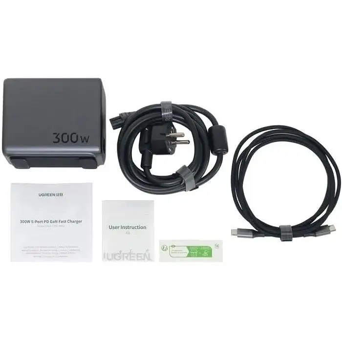 Зарядний пристрій 5xUSB 300W 5xUSB (4хUSB-C + USB-A) Nexode Desktop Fast Charger, Cable CD333 Ugreen (90903B) - фото 3