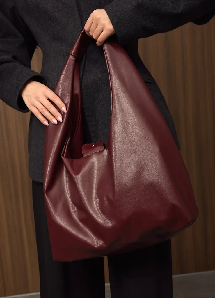 Жіноча сумка Sambag HOBO L бургунді 34 х 37 х 16 см (53300013) - фото 3