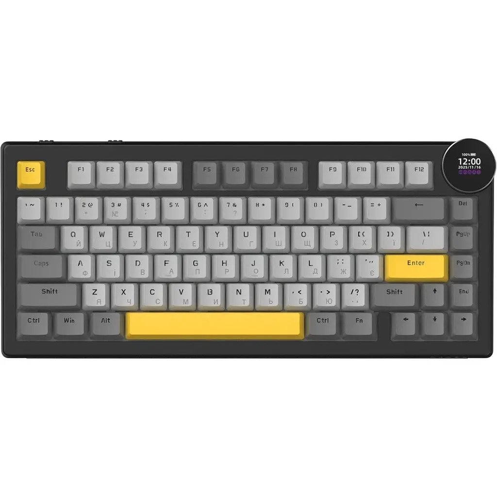 Клавіатура Ajazz AK820 V2 White Peach Switch Black/Grey/Yellow (AK820-V2-WP-BGY) [175696] - фото 2