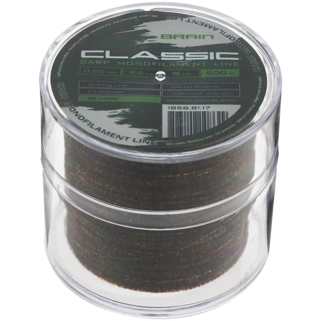 Волосінь Brain Classic Carp Line 3D (camo) 600m 0.25mm 15lb 6.6kg (1858.81.17) - фото 2