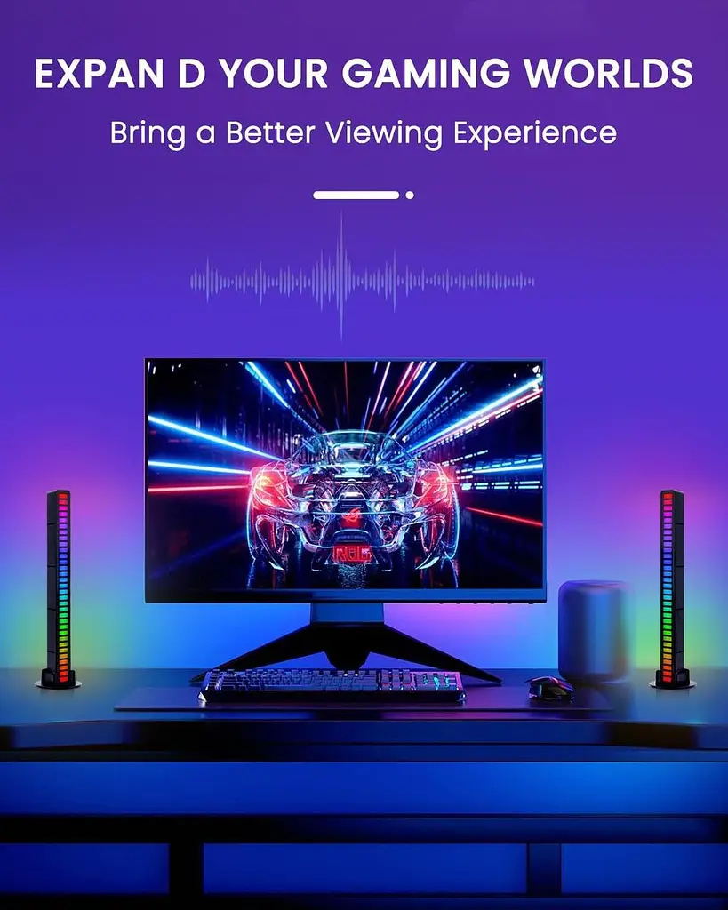 Світлодіодна панель TobeBright RGB Music Rhythm Light з голосовою активацією бездротова - фото 4