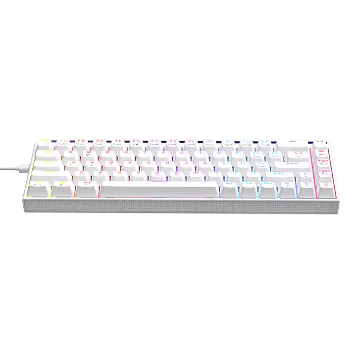 Игровая механическая проводная клавиатура Ajazz NK68 / Red Switch / 65% / RGB / White - фото 3