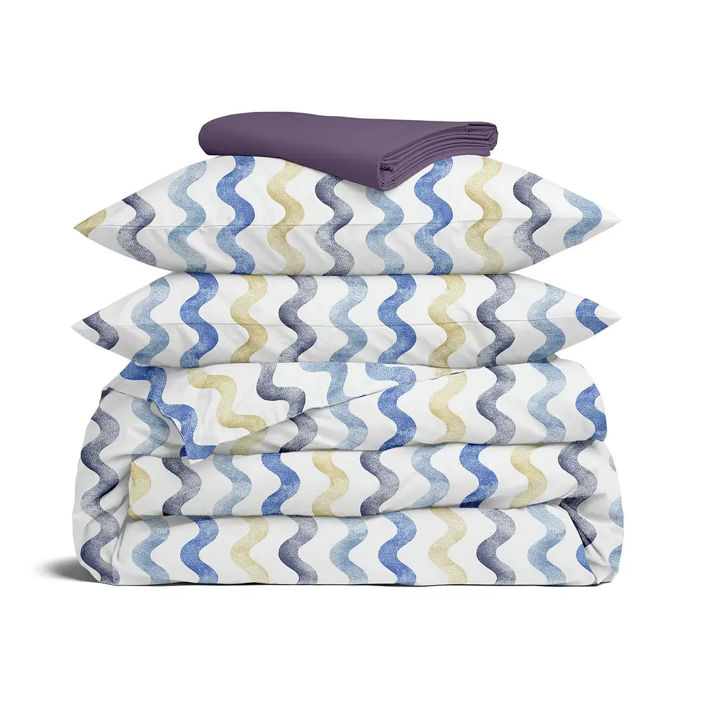 Сімейна постільна білизна з простирадлом на резинці COLOR WAVE CS5 COSAS (4822052149102)
