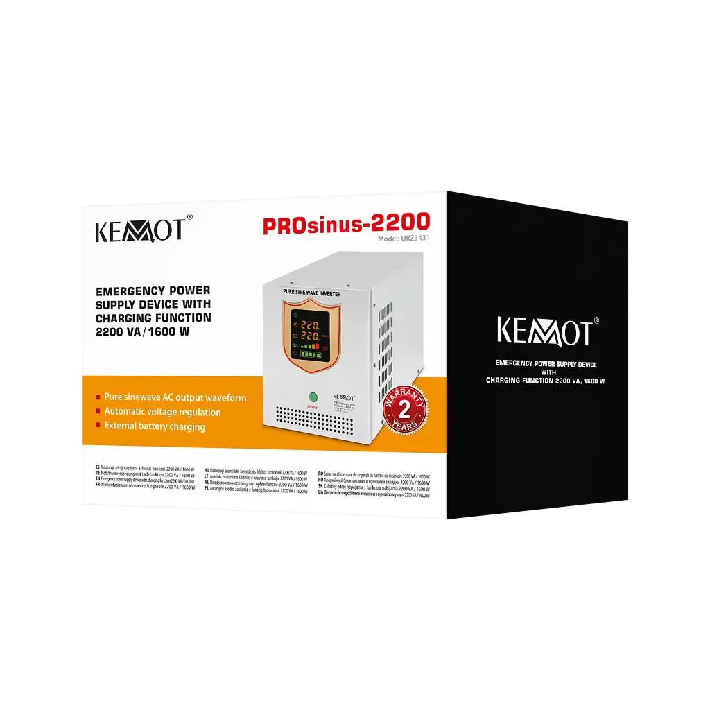 ДБЖ Перетворювач напруги Volt Polska KEMOT PROsinus 2200 12/230V (2200VA/1600W)  URZ3431 - фото 2