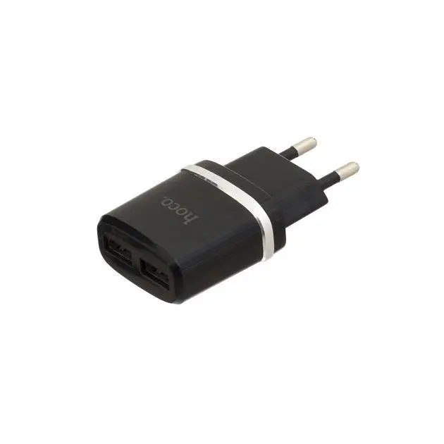 Сетевое зарядное устройство HOCO C12 Smart dual USB charger черный - фото 3