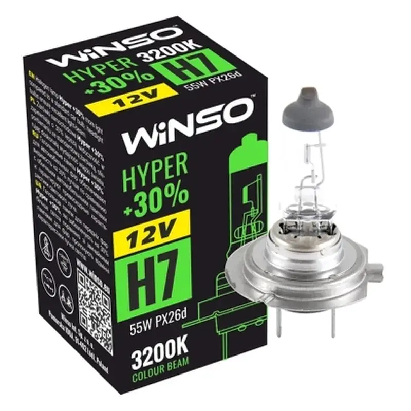 Автолампа WINSO H7 HYPER +30 55W PX26d (712700) - фото 2