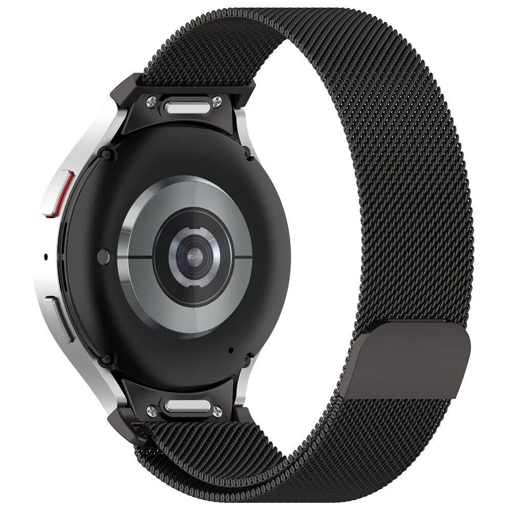 Ремінець для Samsung Galaxy Watch 5 40mm - чорний ширина кріплення 20мм металевий Watchbands Milanese Button (W42-6WB20624488) - фото 2