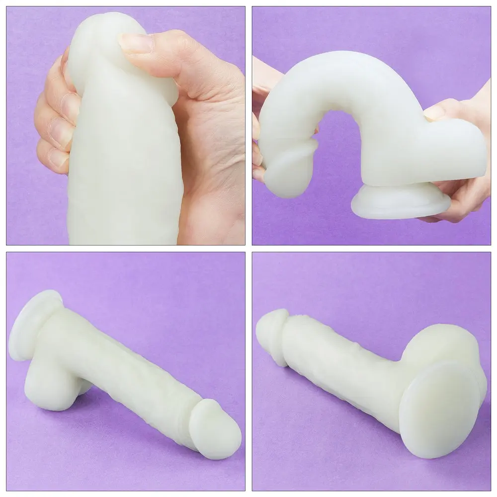 Неоновый фаллоимитатор LoveToy Lumino Play 20.9 см голубой - фото 18