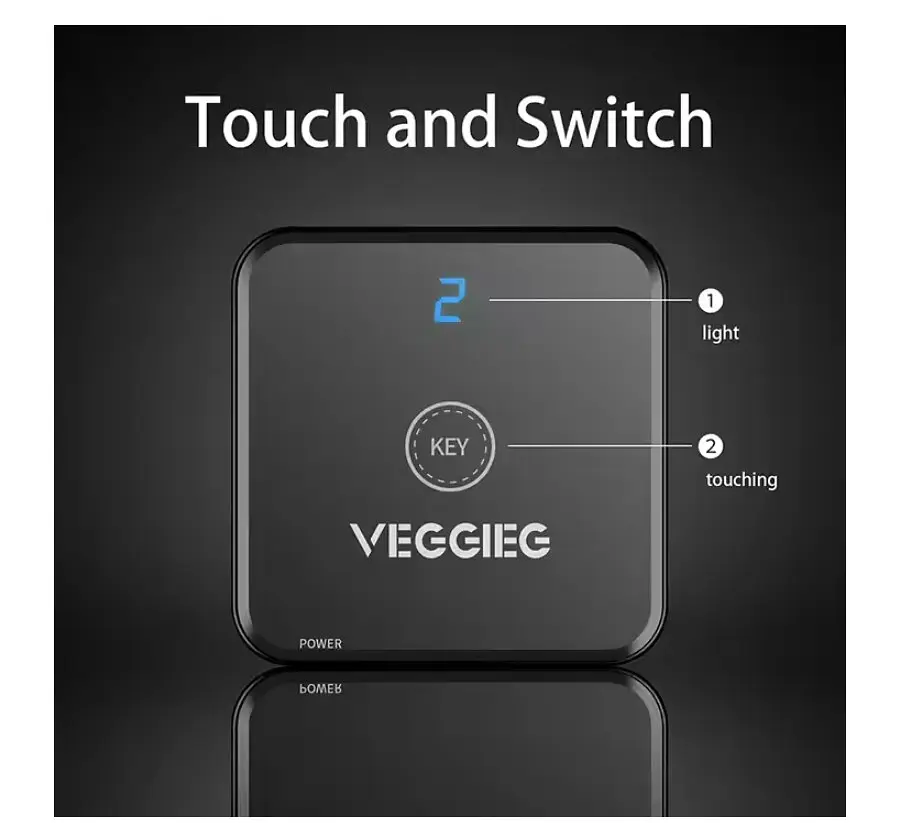 HDMI-сплітер-світч двоспрямований HDMI 2.0 Switch 2x1 or Splitter 1x2 VEGGIEG V-HD01 - фото 4