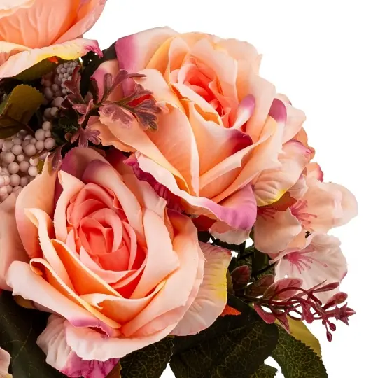 Букет Elisey Квітковий коктейль (7 бутонів троянд, 4 гортензії) рожевий 51 см (9207-002) - фото 2