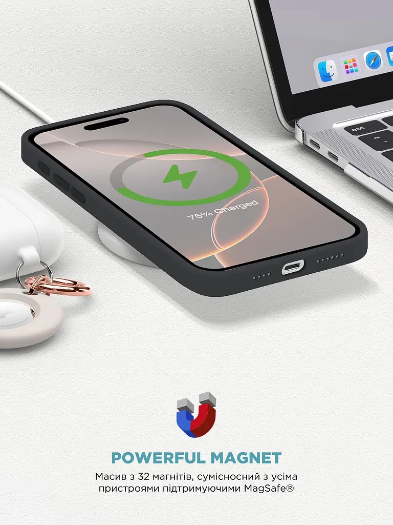 Силиконовый чехол с MagSafe для Apple iPhone 16 Pro Max, ICON2 MagCase, черный, противоударный, панель с мягкой подкладкой, защита всего корпуса, поддержка беспроводной зарядки, совместим с защитными стеклами и пленками, ArmorStandart (ARM78681) - фото 9
