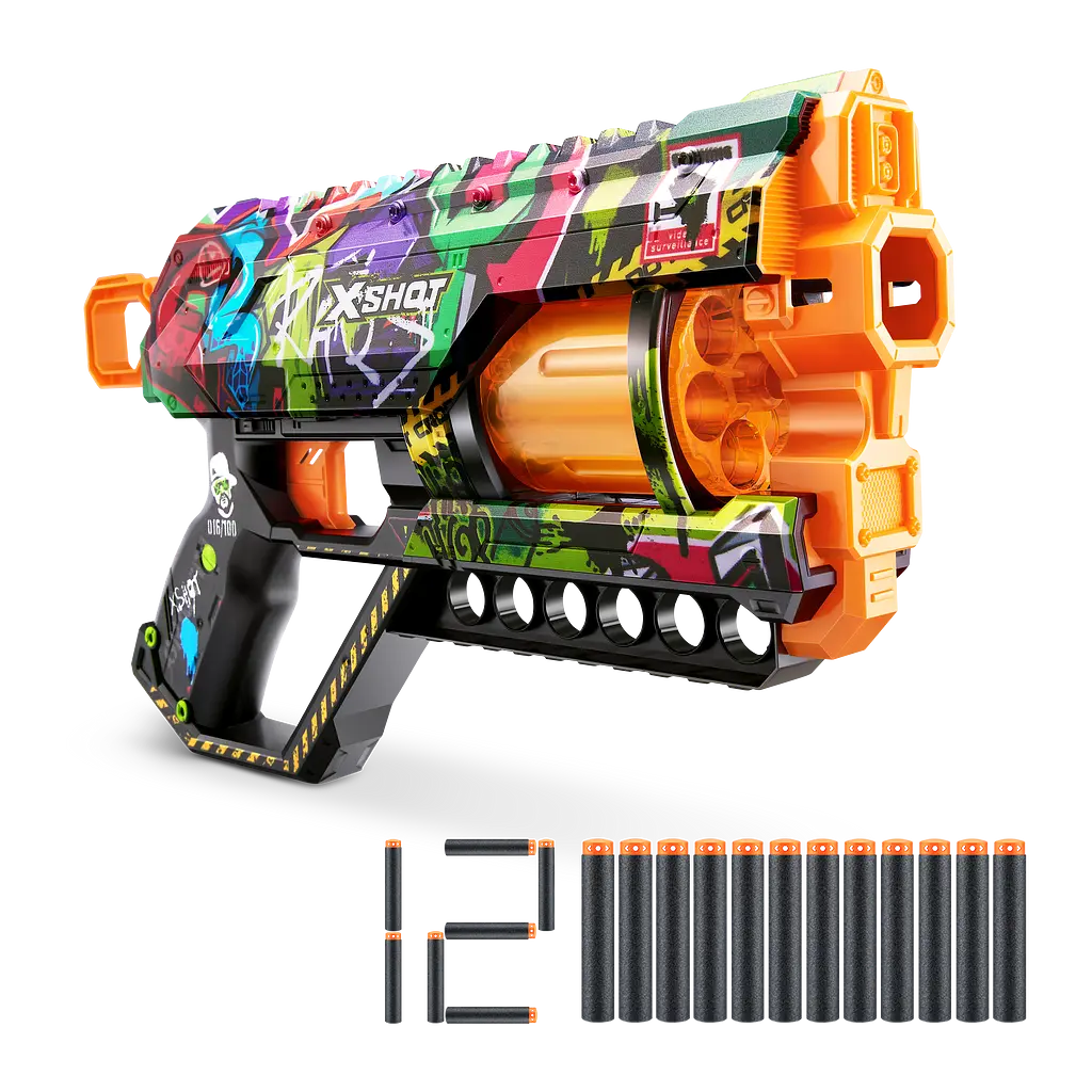 Швидкострільний бластер Zuru X-Shot Skins Griefer Graffiti, 12 патронів (36561G) - фото 2