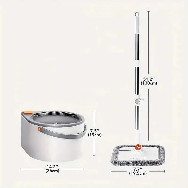 Набір швабра та відро з віджимом Joybos Spin Mop S01 square mop - фото 5