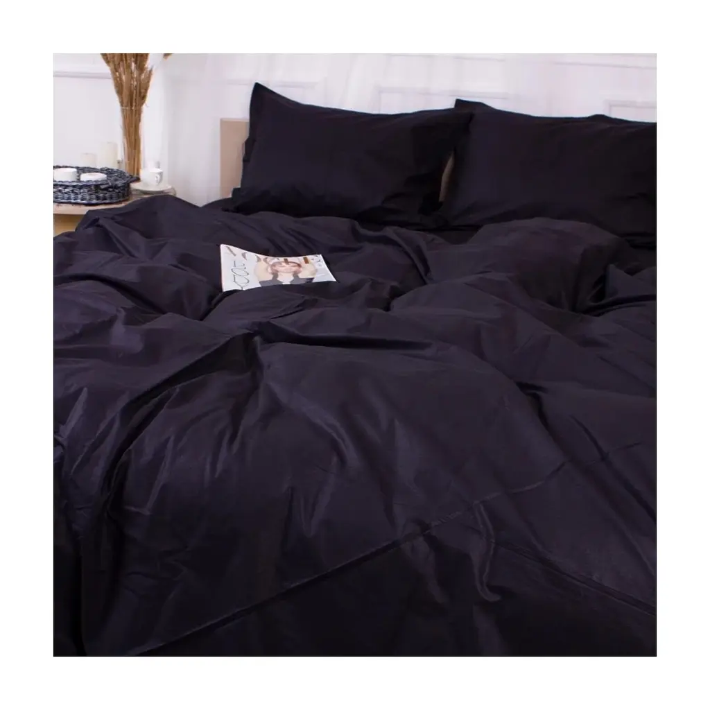 Постільна білизна MirSon Poplin Line 099 Black 110x140 (2200006277378) - фото 3