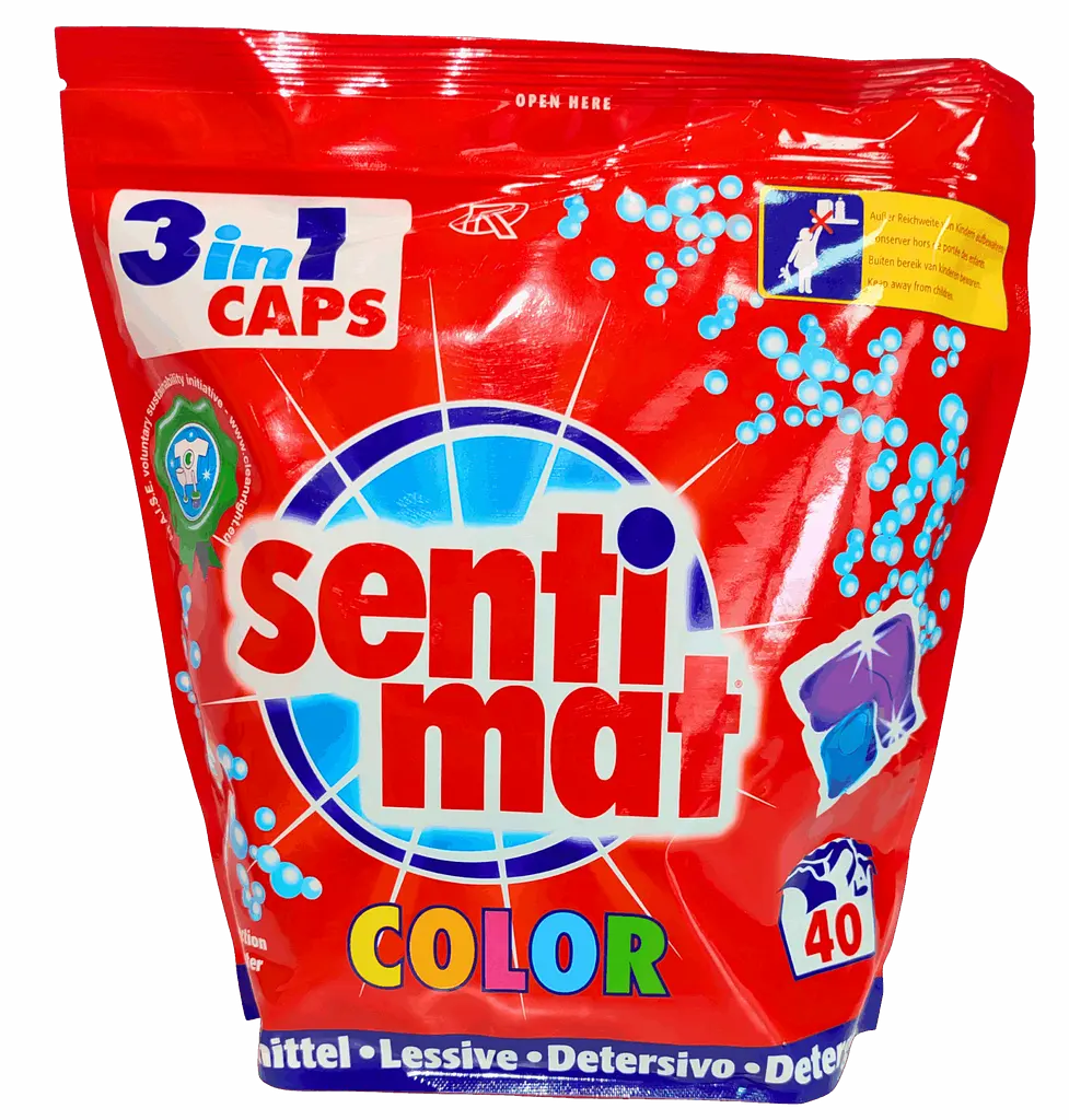 Капсули для прання Sentimat Color 40 Caps рідкий гель у розчинних капсулах від 20°C до 60°C - фото 2