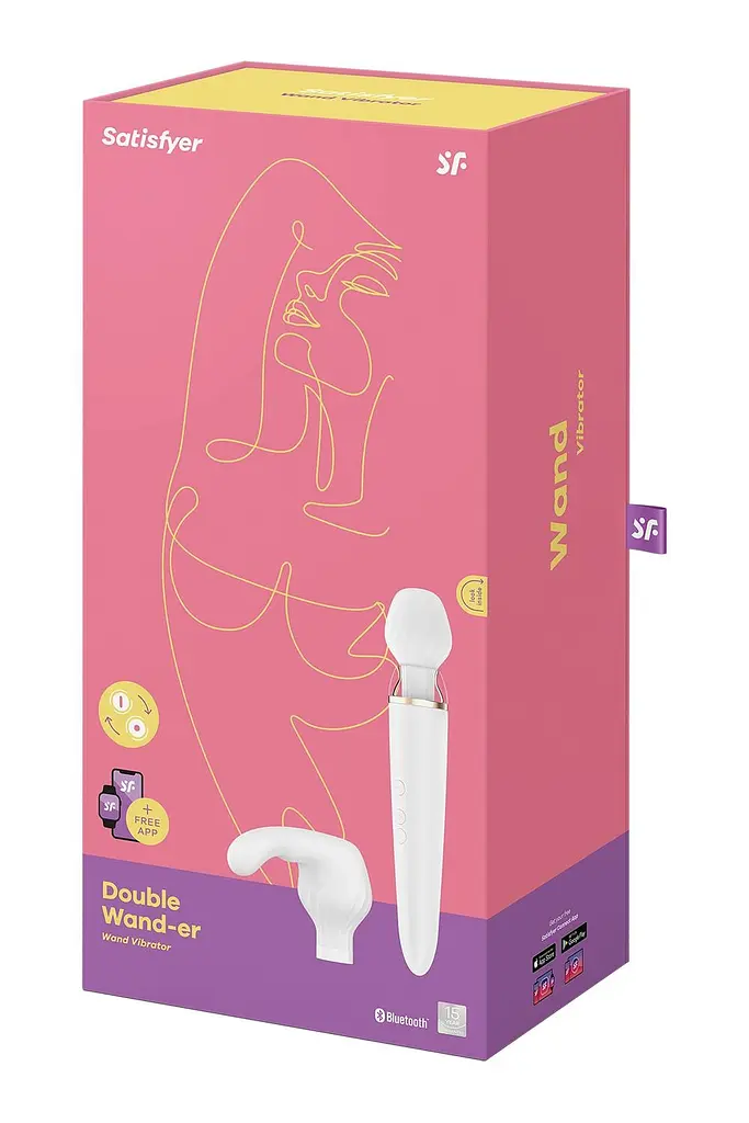 Вібромасажер Satisfyer Double Wand-er, 27х5.5 см. (білий) - фото 2