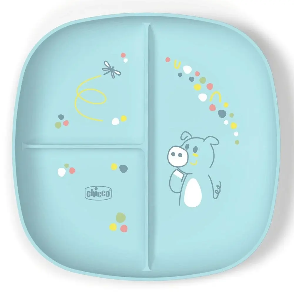 Тарілка секційна Chicco 12м+ блакитна (16003.25) - фото 2