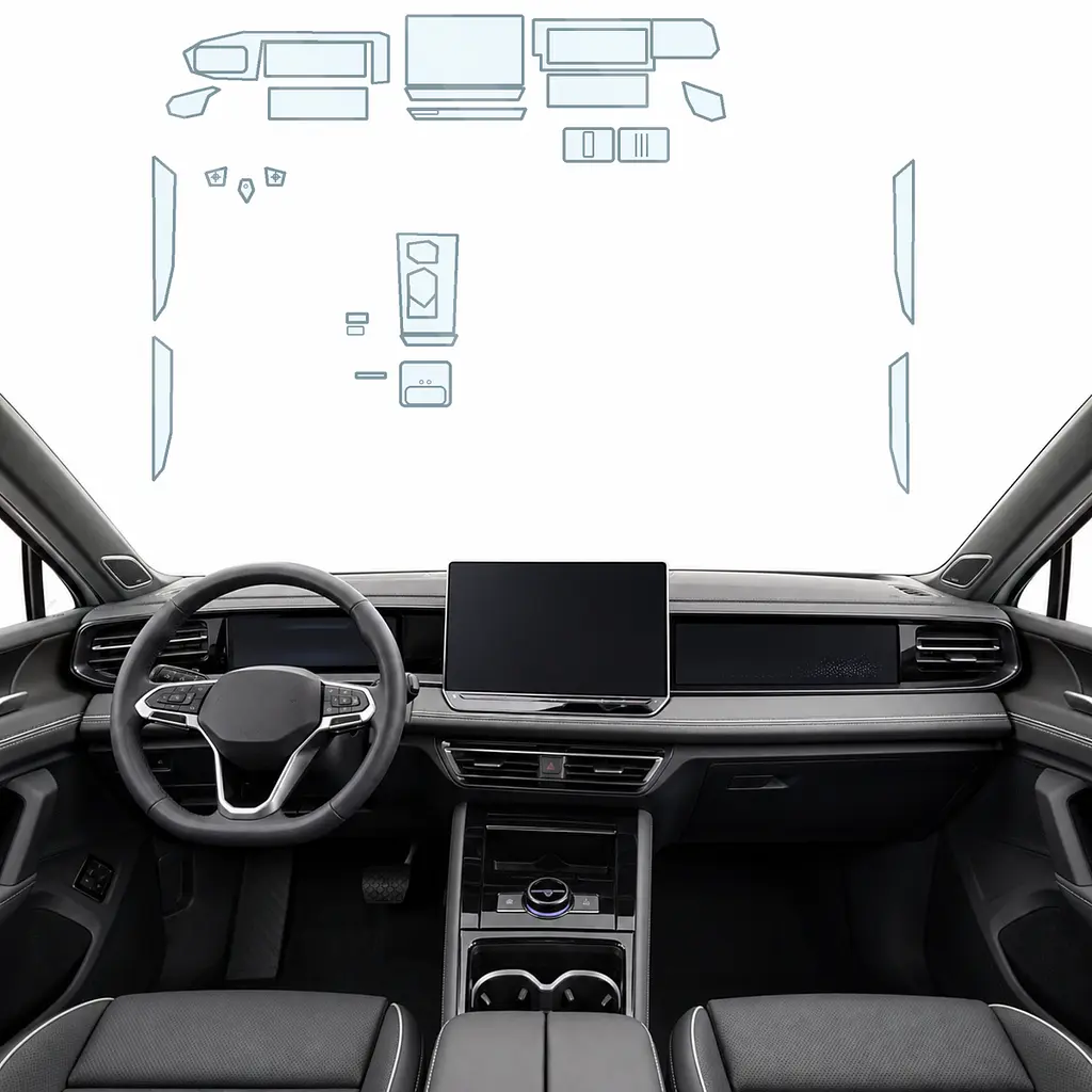 Набір Плівок захисних для салону Volkswagen Tiguan III (AB) 2024- TPH (Кансолі Дисплея Ручок)
