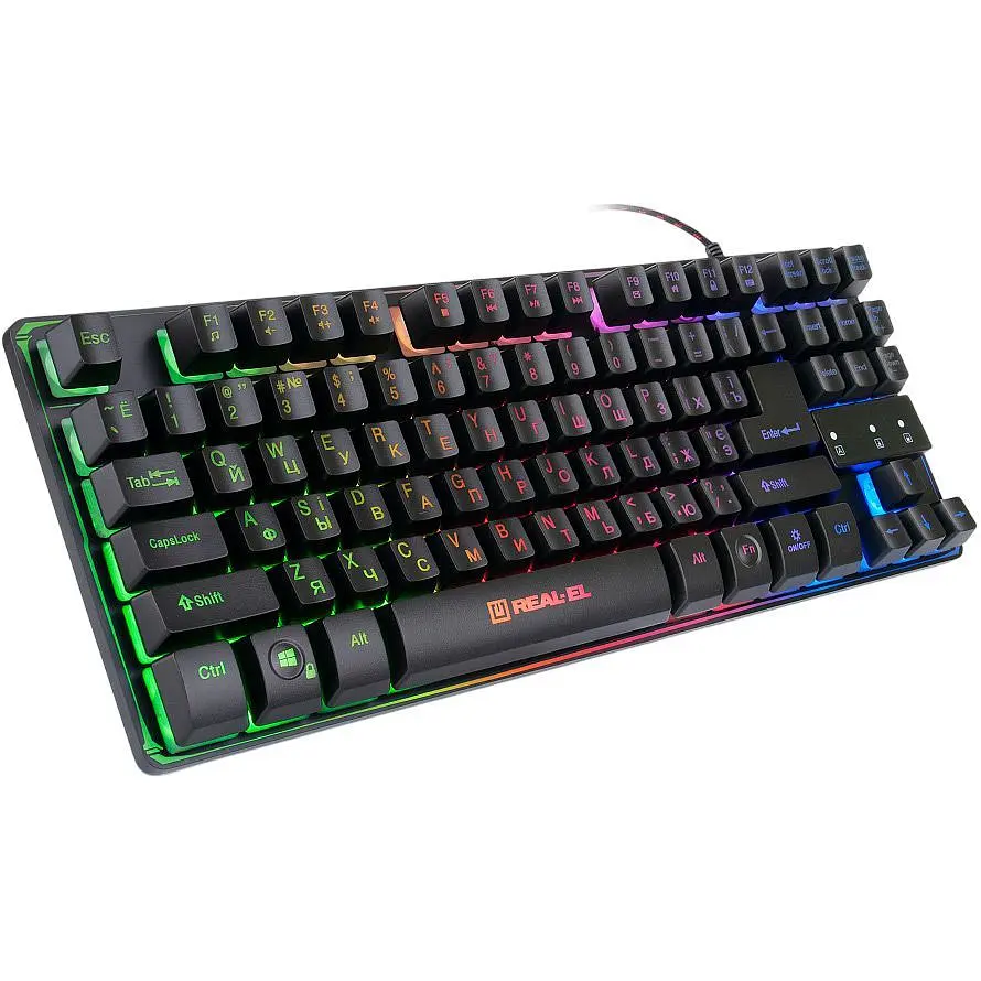 Клавіатура REAL-EL Gaming 8710 TKL Backlit Black (EL123100030) [128766] - фото 3