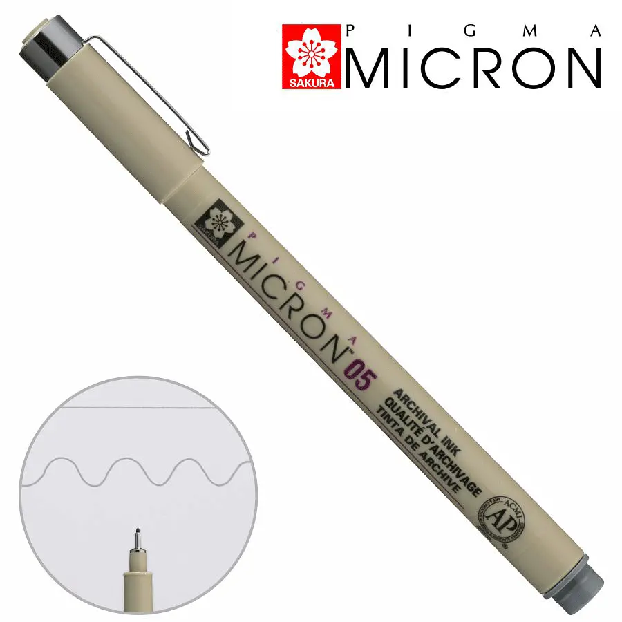 Лінер Sakura PIGMA MICRON (0.5), 0,45 мм сірий