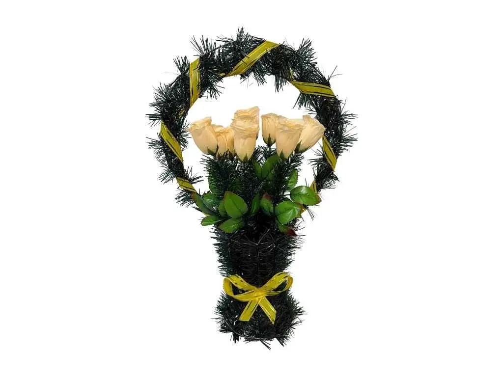 Корзина з квітами MEMORI №2 "Троянда" 56х37см шампань