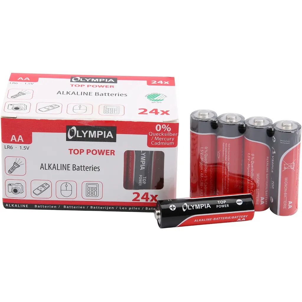 Батарейка AA, 1.5V, Лужна, Olympia, Alkaline, (BOX 24 шт.) - фото 3