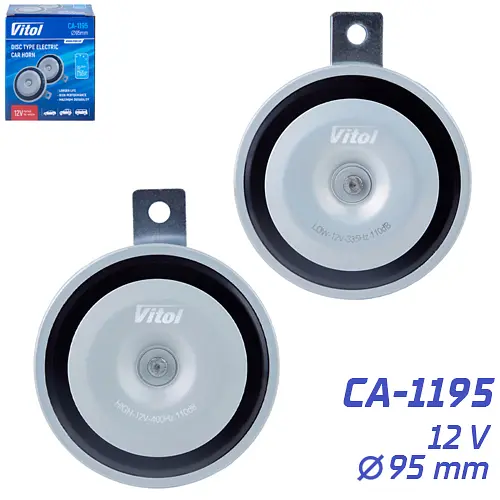 Сигнал електромагнітний дисковий CA-1195/VITOL/12В/D=95mm
