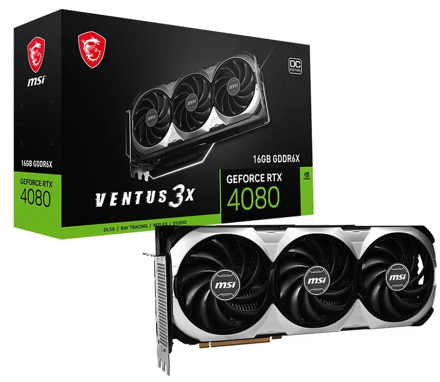 Відеокарта MSI RTX 4080 16GB VENTUS 3X OC (RTX 4080 16GB VENTUS 3X OC) (GDDR6X, 256 bit, PCI-E v4.0 x16) FR - фото 4