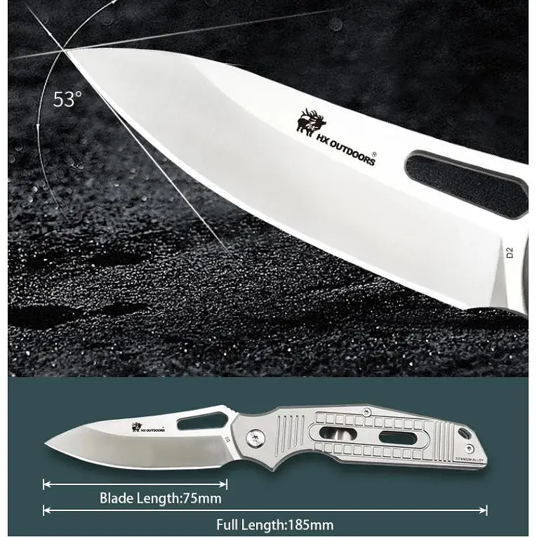 Нож туристический HX Outdoors Handolock X Folding Knife Titanium Version (TD-14T) - фото 8