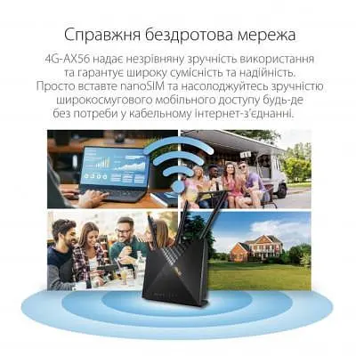 Бездротовий маршрутизатор (роутер) Asus 4G-AX56 - фото 3