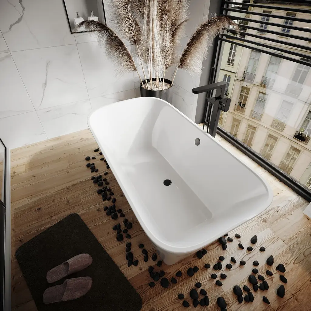 Окремостояча матова ванна Amidicon Atlant 150x75 з литого каменю, біла матова ATLANT_150_MAT - фото 3