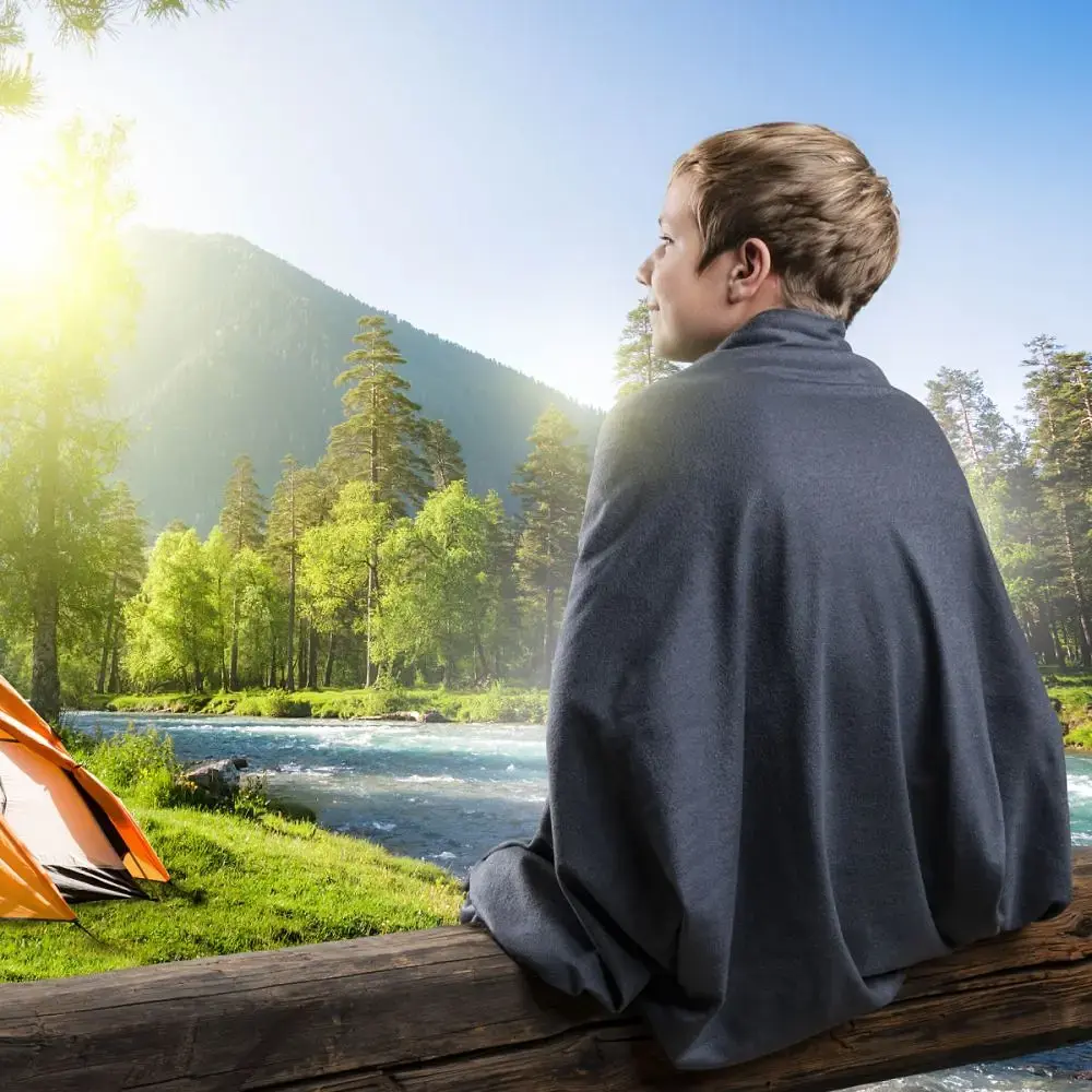 Плед Schwarzwolf Brisa флісовий 170х140 см темно-сірий (F5603600AJ3) - фото 3