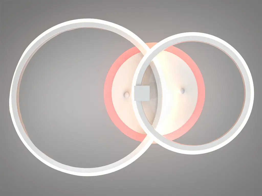 Люстра стельова Diasha 2526/2WH LED 3color біла 2 кільця пульт - фото 2