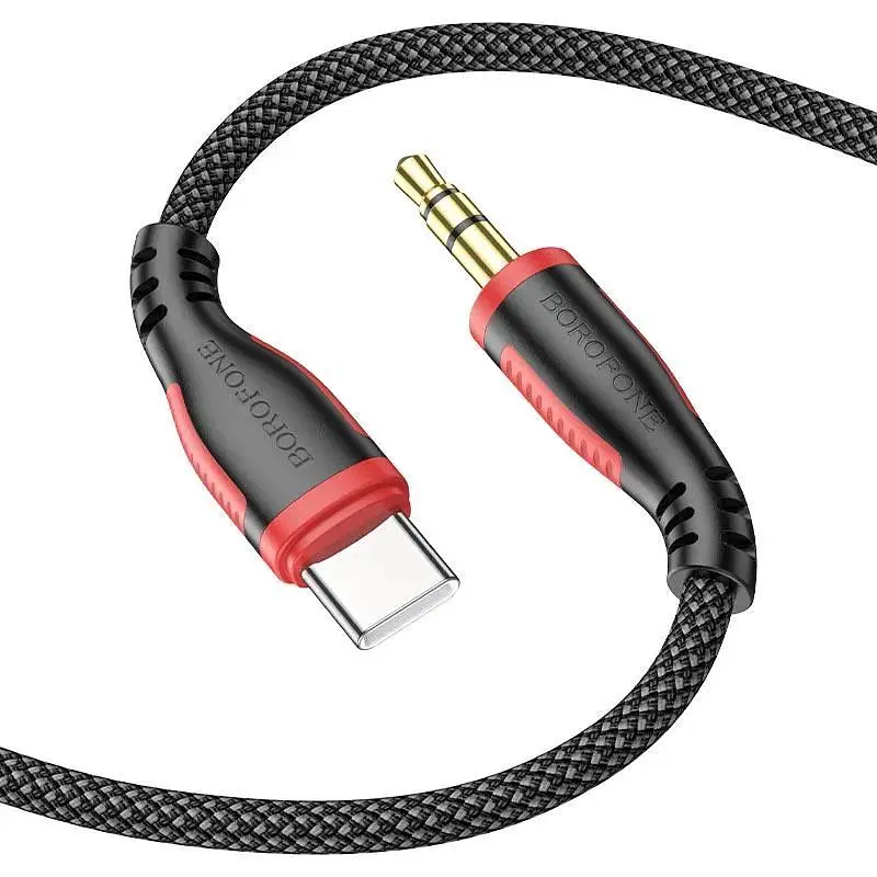 Кабель AUX аудио шнур USB-C 3.5 мм Borofone BL14 черный - фото 2