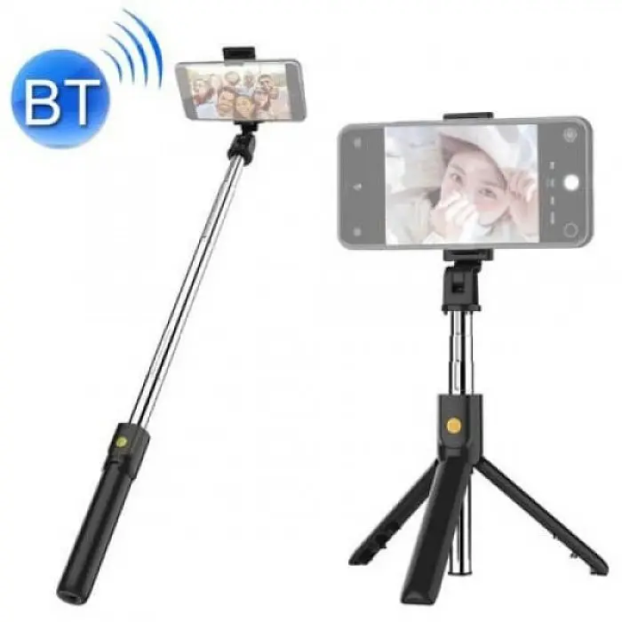 Селфі палиця штатив тринога для телефона Bluetooth з пультом Selfie Stick K07 Чорний - фото 5