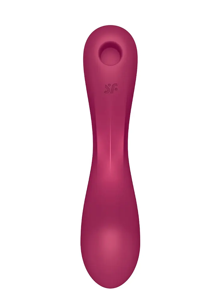 Вакуумний стимулятор клітора з вібрацією Satisfyer Curvy Trinity 1 бордовий - фото 6